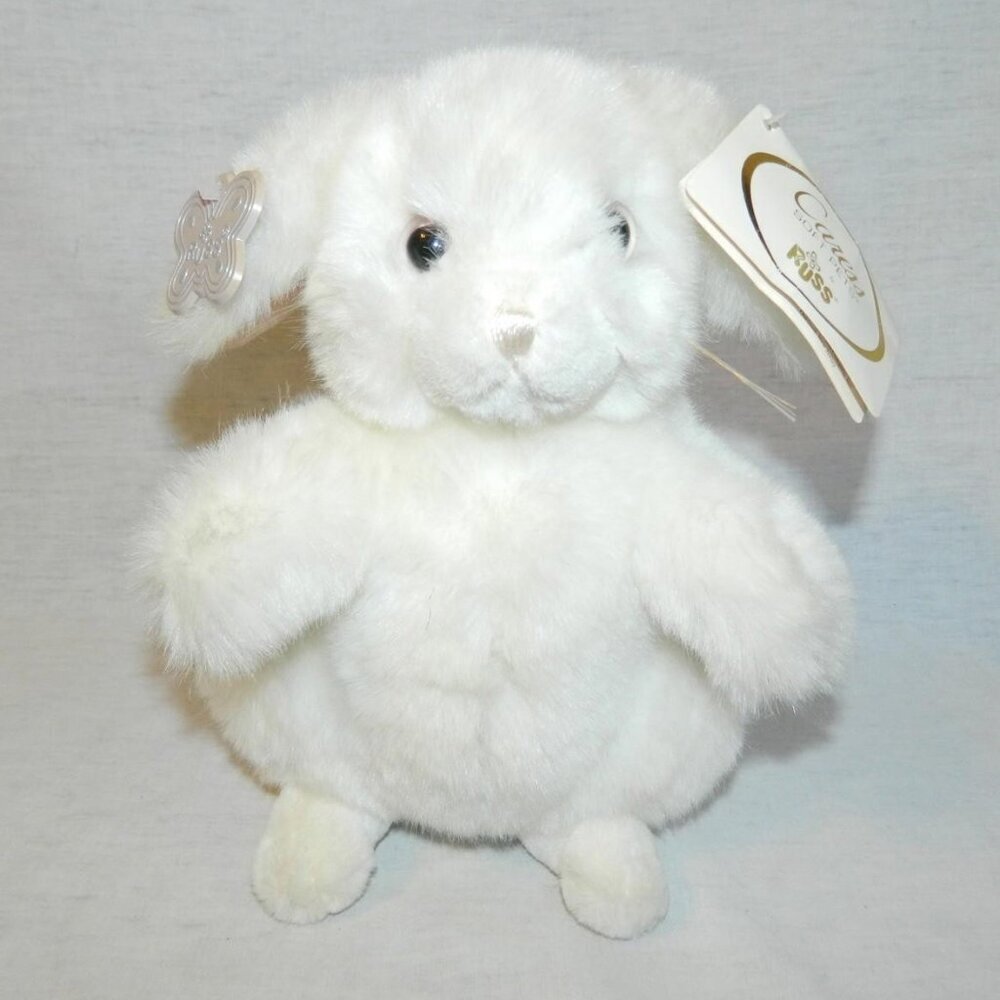 VTG Russ HAMILTON White EASTER Bunny Rabbit plush 9" Pink Eyes NEW w tags 6984